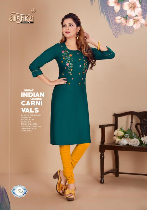 Alishka Titli Rayon Designer Embroidery Kurti